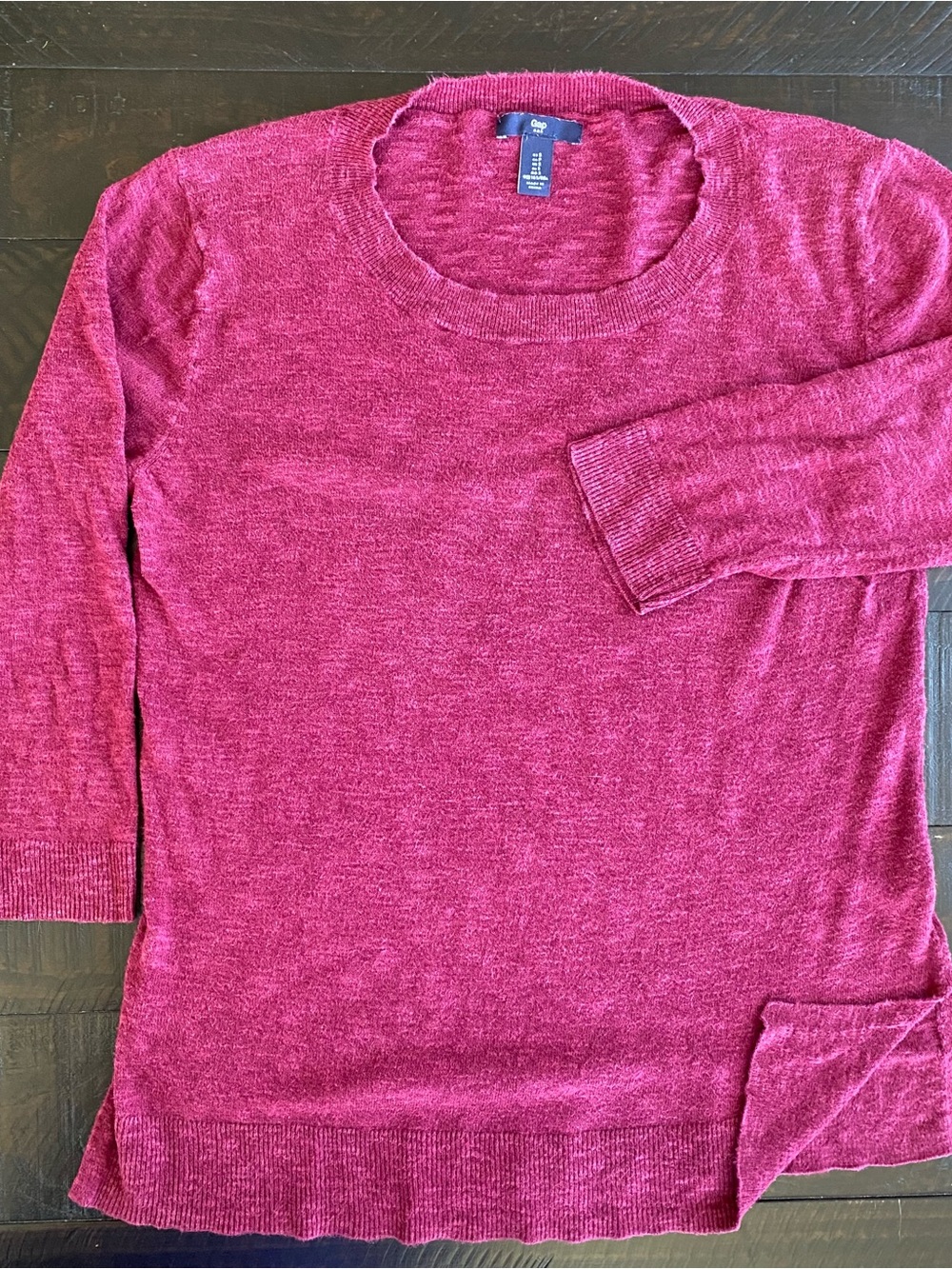 GAP Bright Raspberry Thin Crewneck Sweater